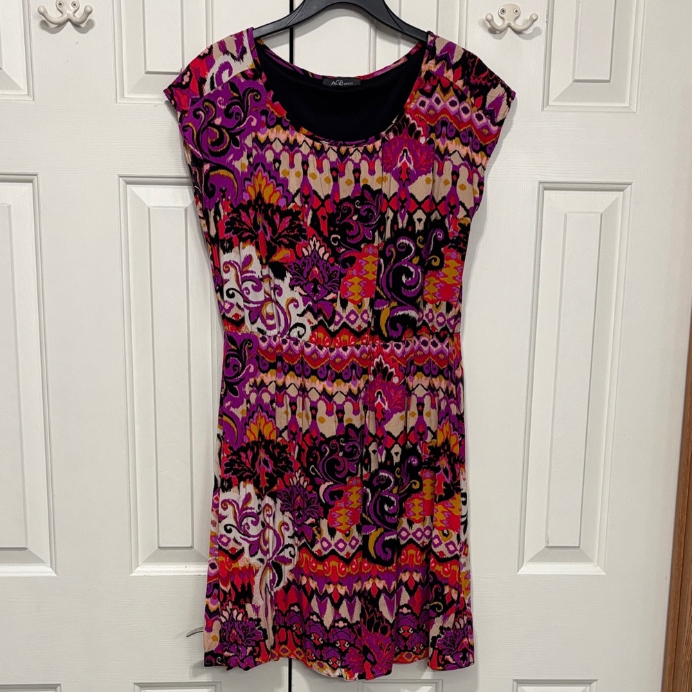 AGB Black and Multicolor Dress